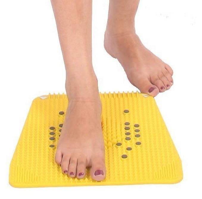 Image of Foot Massage Acupressure Mat, Yellow, Blood Circulation Power Manual Mat