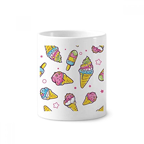 Porte-brosse à dents céramique rose motif popsicle et pot à crayons 350ml