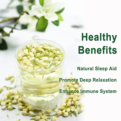 Jarteela - Jasmine Flowers Dried - 3.53Oz/100G - Edible Dried Jasmine Flowers - Non-Gmo - Caffeine-Free - Blends Well With Tea #TOP3