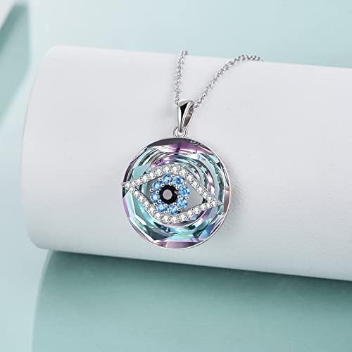 TOUPOP Evil Eye Jewellery Sterling Silver Evil Eye Necklace for Women Protection Necklace Amulet Birthday Gifts for Women