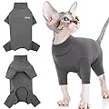Cat Clothes, Pullover for Sphynx Cat Fleece Vest Hairless Cat Sweater Jumper with Four Legs Warm T-shirt for Sphynx Cats(Grey, XS)