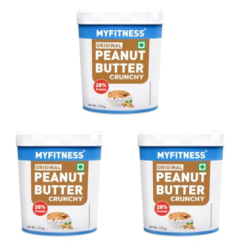 Image of MYFITNESS Original Classic Peanut Butter Smooth 1.25kg | 25g Protein to Boost Energy | Healthy Nut Butter Spread | Vegan | Cholesterol Free, Gluten Free | Zero Trans Fat | Peanut Butter Crunchy