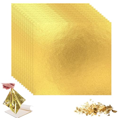 Recopilación de Papel metálico de esta semana. 46 200 Piezas Hojas de Oro 16 x 16cm, Hoja de Oro para el Arte para DIY Artesanía Dorada, Hojas de Hoja de Imitación para Manualidades, Pintura, Artesanías Doradas y Decoración de...