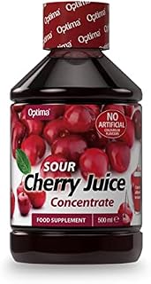 Sour Cherry Juice Concentrate, Natural, Vegan, No Artificial Flavours or Colours, Food Supplement, 500ml, Optima