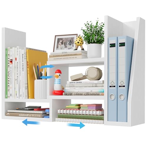 Desktop File Organizer Desk Organizer Shelf - White Office Organization