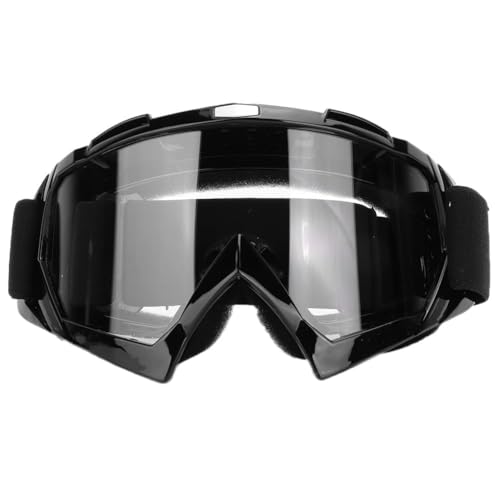 JEOZBM Ski Goggles, Unisex Lightweight Ski Climbing Glasses, Over Glasses Snow Snowboard Goggles with Elastic Strap for Motorcycling Skiing (18cm-Black Clear)