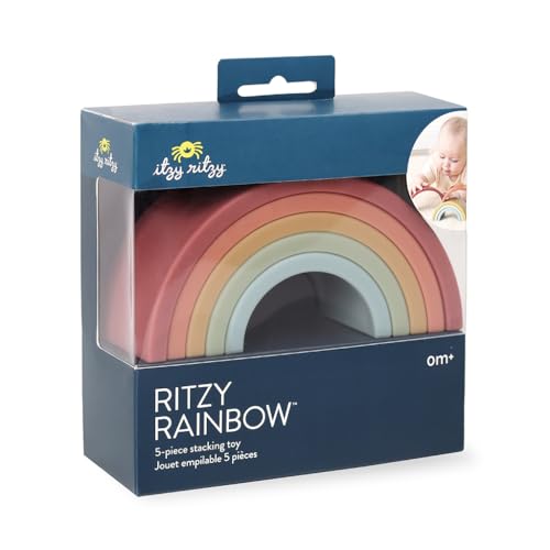 Image of Itzy Ritzy Rainbow Stacker Toy - Includes 5 Arches for Stacking – Helps Develop Hand-Eye Coordination – Rainbow