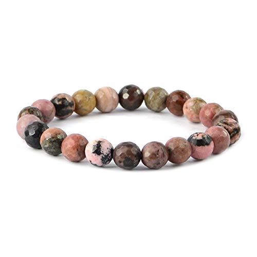 Image of Reiki Crystal Products Natural Crystal Stone 8 mm Faceted Diamond Cut Beads Bracelet for Men & Women | Reiki Charged Gemstone Bracelet | Multiple Stone Variants Available
