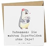 Mr. & Mrs. Panda Glückwunschkarte Hebamme Superheld - Geschenk, Grußkarte, anlasskarte, Berufsliebe, Geburtsbegleitung, Geburtshilfe, handgefertigte Geschenke, doppelkarte, Fachkraft, Beruf, faltkarte