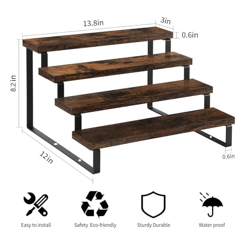 Support d'affichage en bois noble à 4 niveaux pour flacons - 3
