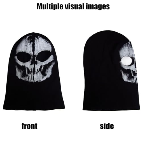 BAIYSFFG Gesichtsmaske, Motiv Call of Duty: Ghosts (Skelett-Kopf), Totenkopf-Motiv, Sturmhaube, Schwarz