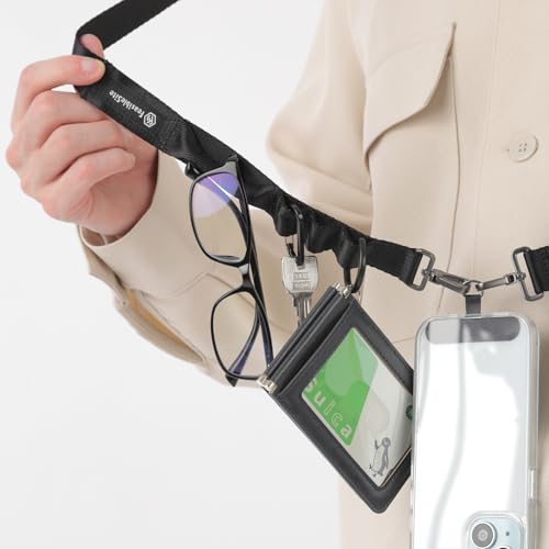 [FeasibleSite] スマホショルダー用 Ｄカン 後付け 4個 (ブラック, 内径2.5cm)