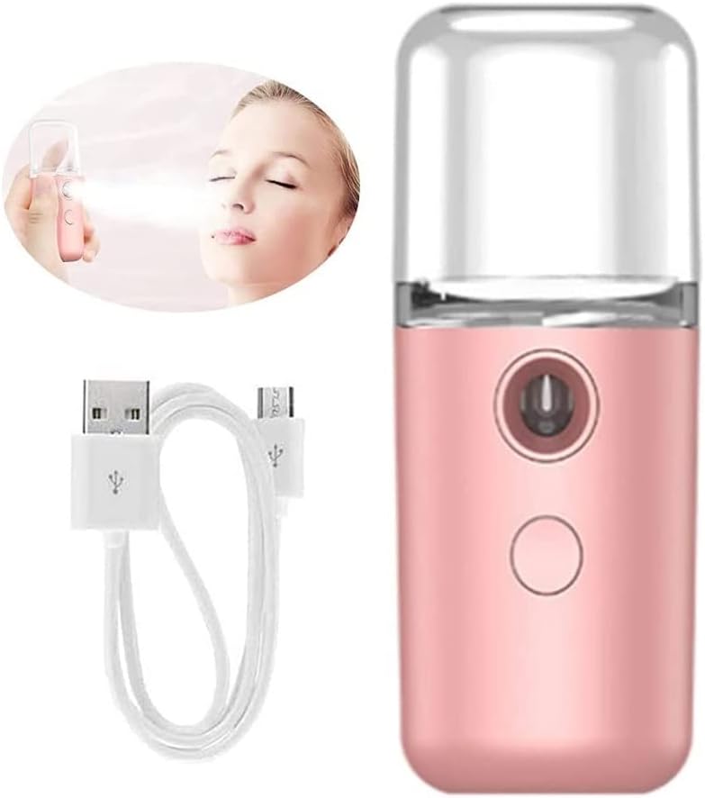 Nano Facial Steamer, Handy Mini Mister, USB Rechargeable Mist Sprayer, Visual Water Tank Moisturizing&Hydrating for Face, Daily Makeup, Skin Care, Eyelash Extensions Gift for Lover
