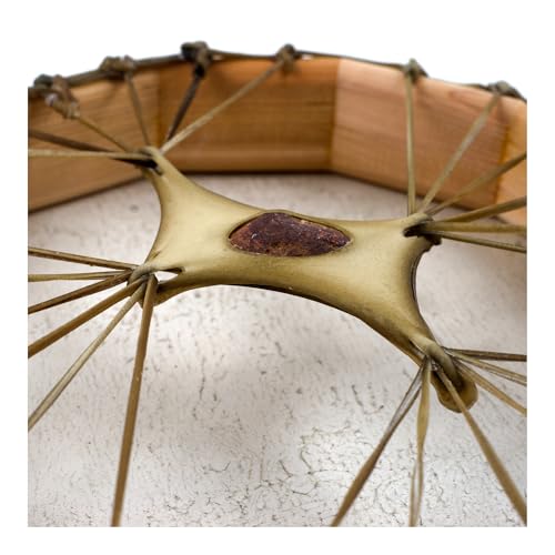 World Wide Drums Handmade Deer Hide Frame Drum – Cedar Wood Hand Drum for Meditation, Sound Healing, and Music (16") - Thumbnail 3