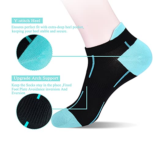 Image of ATBITER Ankle Socks Womens and Men Thin Athletic Running Low Cut No Show Socks With Heel Tab 6-12 Pairs | White Short Summer Athletic Running Yoga Pilates Workout Sneaker Socks Lightweight Non Slip Size 7-9 9-11