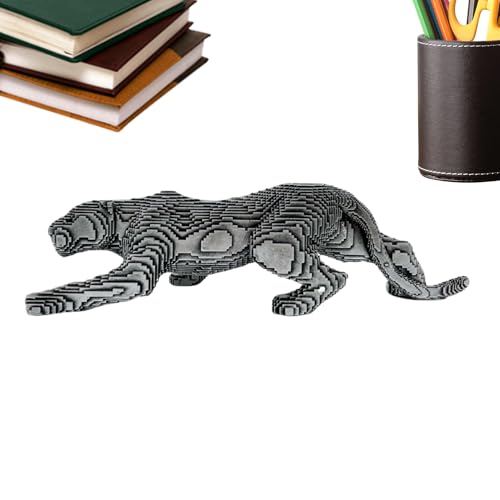 Statue de table léopard guépard en résine synthétique pour bibliothèque - 8