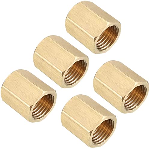 XYWHPGV Brass Pipe Fitting, Coupling, 1/4 PT Female Thread Straight Hex Rod Adapter 5pcs(de178 ad98a 9ce82 436ae 13874 929d1