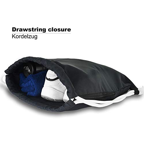 Bolsa de deporte impermeable negra tipo gymsack bolsa resistente 7