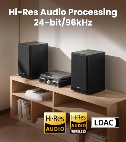 Image of Edifier R2750DB MKII Powered Bookshelf Speakers, 144W 3-Way Active Studio Monitor with Sub Out, Hi-Res Audio, Bluetooth 6.0 with LDAC, HDMI /Optical /Coaxial for Turntable, PC, Home Audio - Black