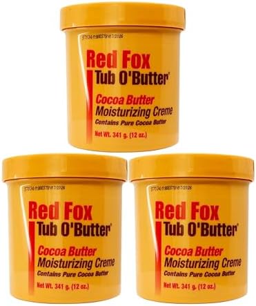Red Fox Tub O'Butter Cocoa Butter, Moisturizing Creme, 10.5 oz (Pack of 3)