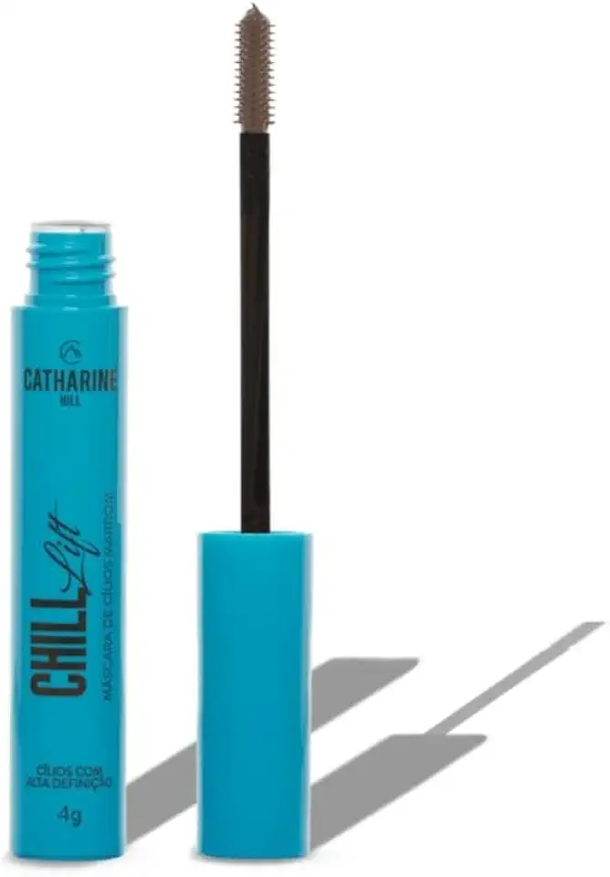Catharine Hill Máscara de Cílios CHILL Lift Marrom 4g Pincel Silicone Alongamento Volume D-Panthenol Vitamina E Longa Duração