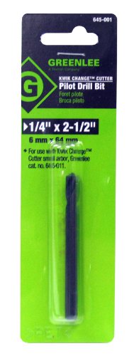 Greenlee 645-001 ¼ Inches X 2-1/2 Inch Pilot Drill Used With Sizes 5/8-Inch Diameter Through 2-1/4 Inches Diameter Hole Cutters #TOP1