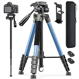 Picture of CAMBOFOTO 73" Camera Tripod and Monopod, Aluminum Tripod Stand/Navy Blue