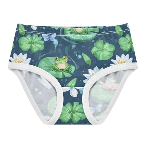 Wusikd Frogs Lilies Girls' Underwear Cotton Dragonflies Girls Briefs Soft Toddler Underwear 2T
