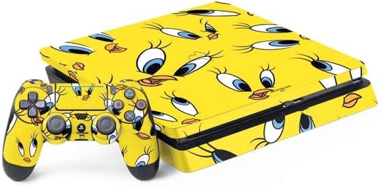 Skinit Decal Gaming Skin Compatible with PS4 Slim Bundle - Officially Licensed Looney Tunes Retro Tweety Bird Design