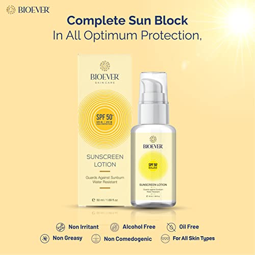 Image of Aloe Vera Sunscreen SPF 50 PA+++ | No White Cast | Broad Spectrum UVA & UVB Protection | Lightweight Non Sticky & Non Greasy | Water Resistant | With Zinc & Aquaxyl | For Normal, Oily & Dry Skin - Men & Women - 50ml