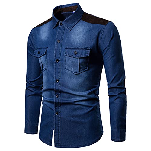 Chemise en jean bleu moyen homme pour structurer la silhouette