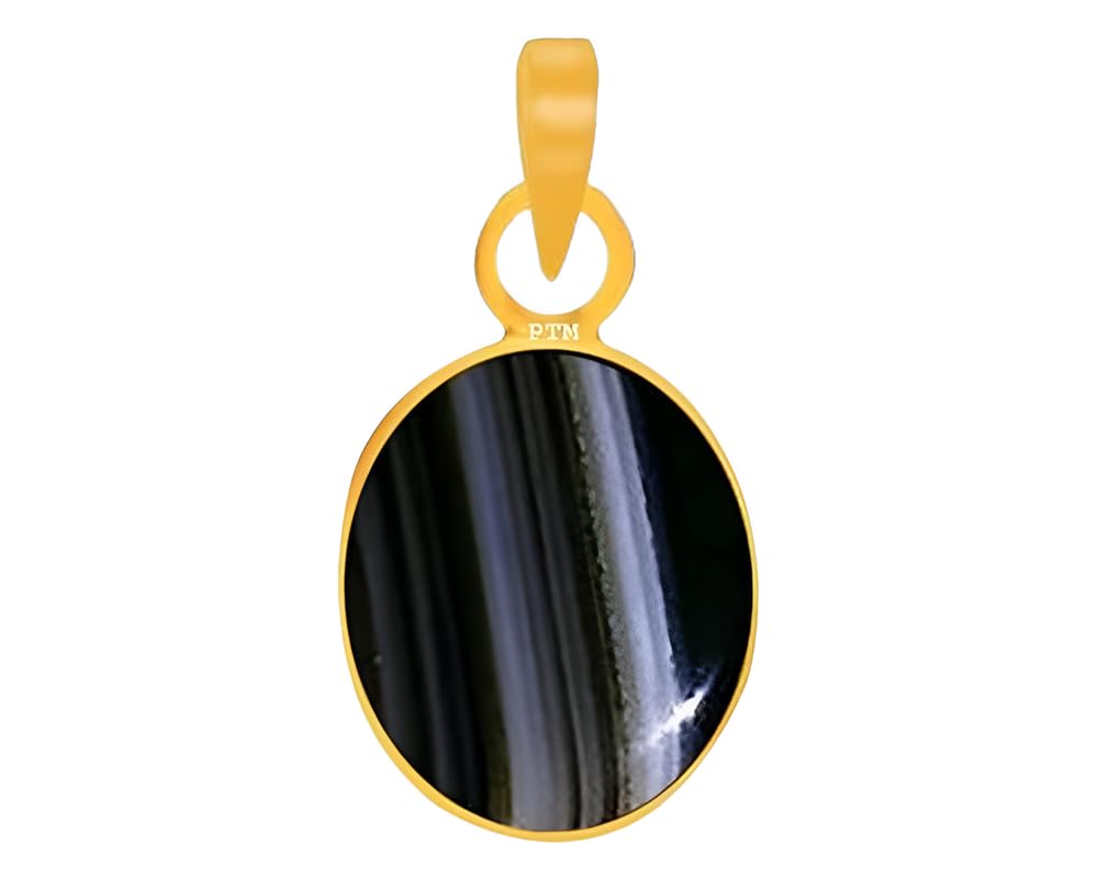 Ptm Natural Sulemani Hakik 3.25 to 10.25 Ratti or 3.00 to 9.50 Carat Astrological Certified Gemstone Panchdhatu/5 Metals 22k Gold Plated Pendant for Men & Women