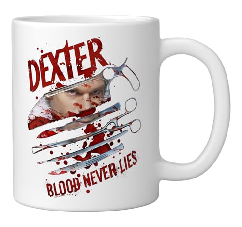Tazón de cerámica Dexter Blood Never Lies blanco miniatura 2