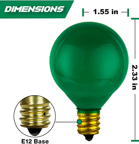 25 Pack G40 Red Light Bulb Green Light Bulb Ceramic Incandescent 5 Watt E12 Base G40 Light Bulbs Replacement For String Lights Colored Bulb Candelabra Based Red Bulb Green Bulb Christmas Bulb #TOP2