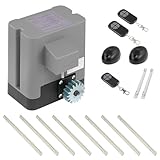 CO-Z 200W Motor para Puerta Corredera Capacidad 600KG Abridor de Puerta Corredera con 4m Cremallera de Acero y 2 Controles Remotos + 1m Cremallera de Acero + 1 Control Remoto Más