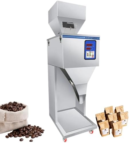 Automatic Stainless Steel Powder Filling Machine, Adjustable Weighing Dispenser with Foot Pedal & Display, Ideal for Tea, Beans & Powders - Efficient & Durable