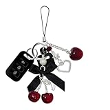 Generisch Colgante de cereza – Accesorio de acrílico como colgante | Llavero con – para mujeres, niñas, hombres, familia, amigos, colegas, , mochilas, bolso de mano