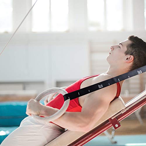 LANGSHI Wooden Gymnastic Rings with Buckles Straps Exercise Gym Rings Athletic Rings for Muscle Building, Ab Workout… - Image 7