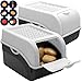 Produktbild ARTECSIS Kartoffel Aufbewahrungsbox weiss 2er Set I Gemüsebox Kartoffelbox mit Deckel für ca. 4 kg Kartoffeln + 6 Aufkleber mit Gemüsesorten
