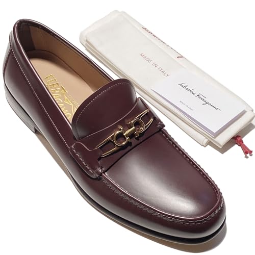New Gold Gancini Bit Brown Leather Mathias 8.5 D Men's Dress Loafers (Salvatore4
