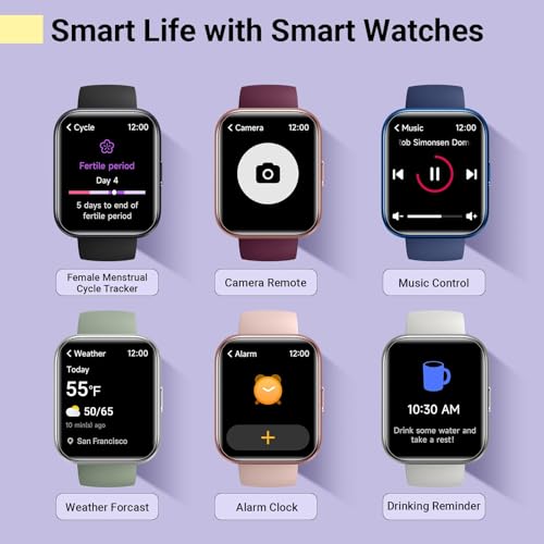Image of Smartwatch for Women, Compatible with Android & iPhone, 1.8'' Fitness Tracker Watch with Alexa, Call & Notification Alerts, Heart Rate & Sleep Monitor, 120 Sports Modes, Waterproof Watch for Women