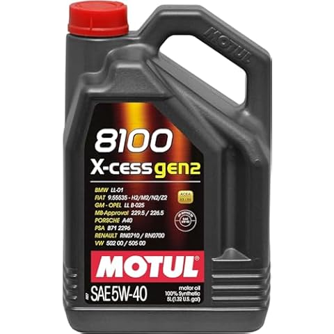 Motul 109776 8100 X-Cess Gen2 5W-40 Motor Oil 5-Liter Bottle Cover