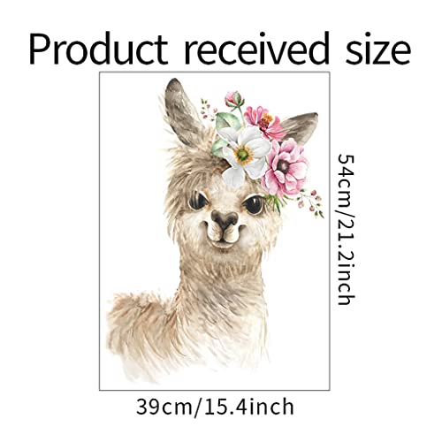 Vinilo decorativo Llama con flores 14x20 pulgadas miniatura 6