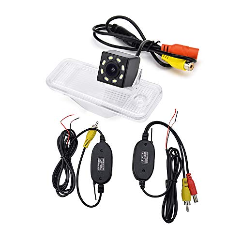 aSATAH 2.4G Wireless Car Rear View Camera for Hyundai Santa Fe/ ix45/ Maxcruz/KIA Carens RP MK3/KIA Rondo RP & Waterproof and Shockproof Reversing Backup Camera (8 LED)