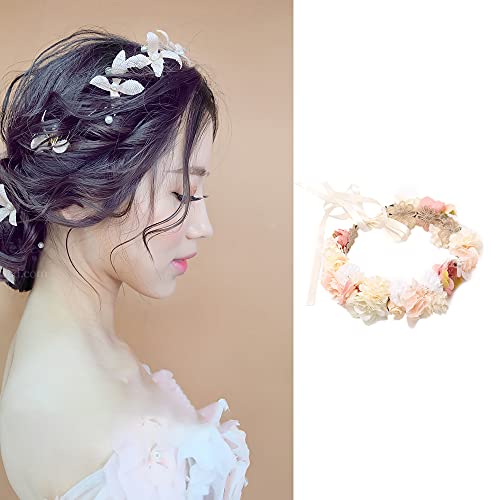 Wedding Wreath Headpiece Boho Flower Crown Girls Floral Headband For Women Girl Wedding Ceremony Party Festival #TOP4