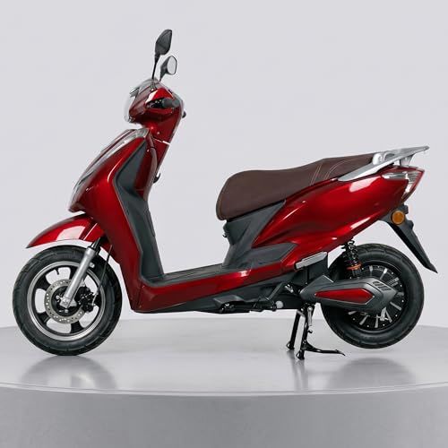 Image of Ryoto Electric Scooter Non RTO Lithium-ion, Top Speed: Approx. 25-30 km /h, Range (Mileage): Approx. 70-90 km per Charge, Waterproof Electrical Bike Scooty (Red)