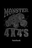  Monster 4x4 Notebook: Liniertes Notizbuch für Auto, LKW, Motorsport und Monster Truck Fans - Notizheft Klatte für Männer, Frauen und Kinder