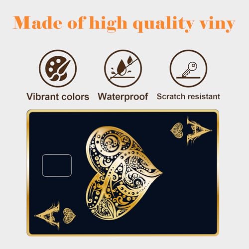 Adesivos de capa de cartão de crédito, conjunto de 4 cartas de baralho personalizadas, adesivos de c