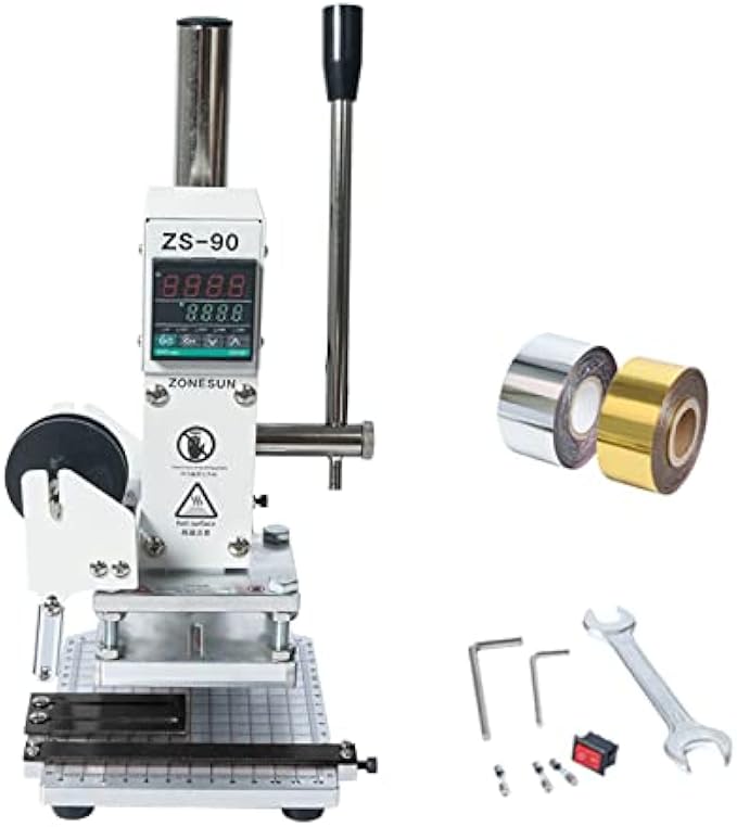 ZONESUN ZS90 8X10 Manual Leather Brass Mold Hot Foil Stamping Machine Position Plate DIY Gift Embossing Machine