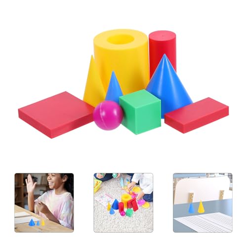 Tofficu Geometric Solids for Plastic Geometry Set Rectangular Prism Cube Cylinder Cone Sphere Enhances Spatial Skills and Develops Logical Thinking for Educational Institutions - Image 9